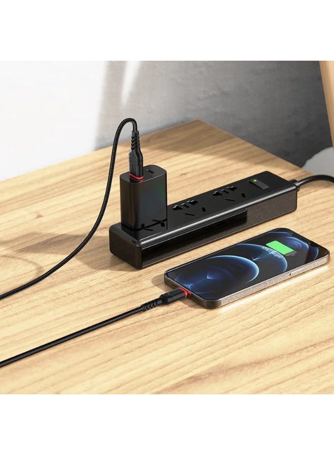 Hoco X59 Victory Charging & Data Cable for iPhone (Lightning) – 2M Long, Fast Charging & Data Sync - Image 2